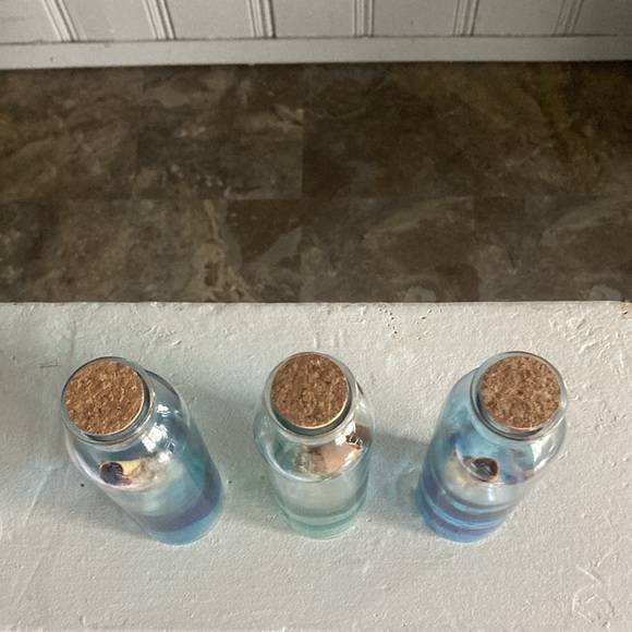 NWT Beautiful Blue & Green-Message In A Bottle Decorative Beach Glass Bottles 🐚 - Picture 17 of 17